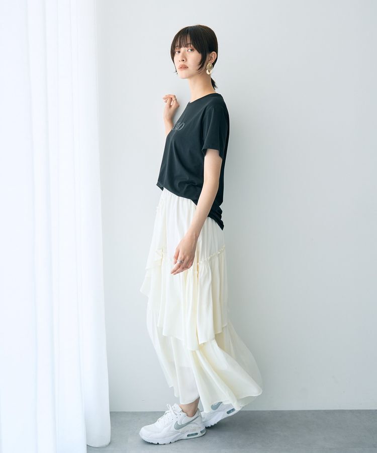 YECCA VECCA「アシンメトリーラッフルスカート」|フレア|