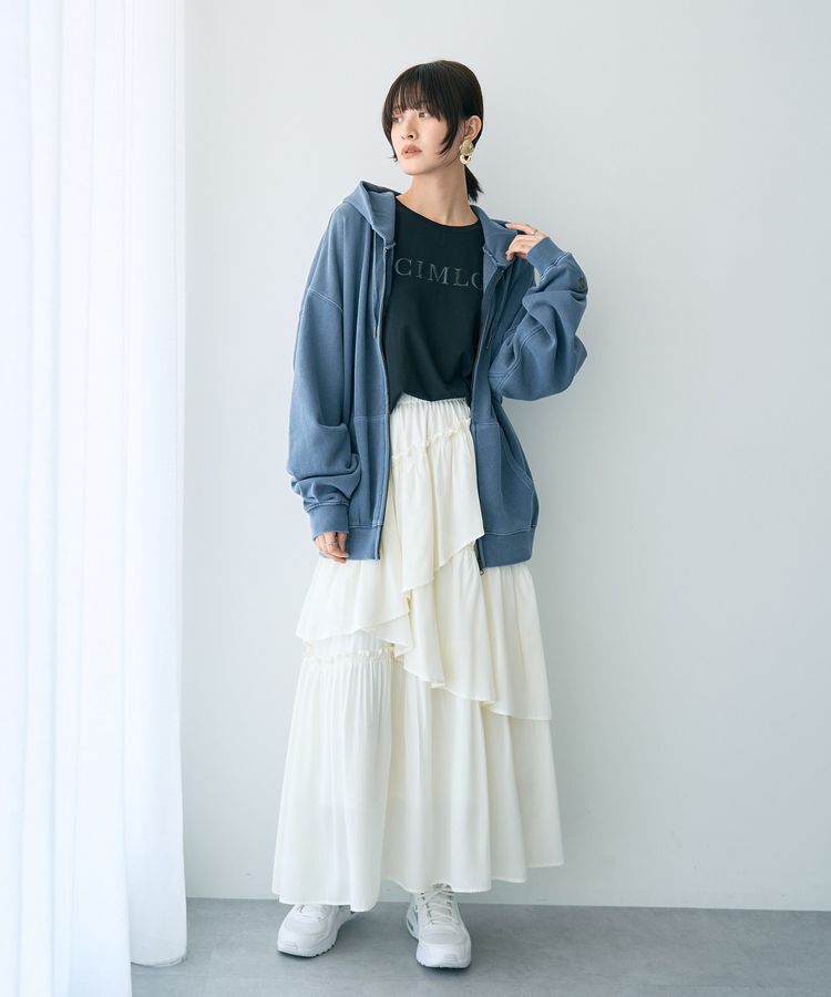 YECCA VECCA「アシンメトリーラッフルスカート」|フレア|