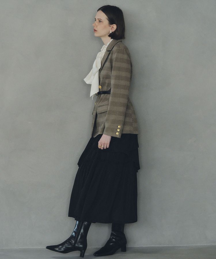 YECCA VECCA「アシンメトリーラッフルスカート」|フレア|