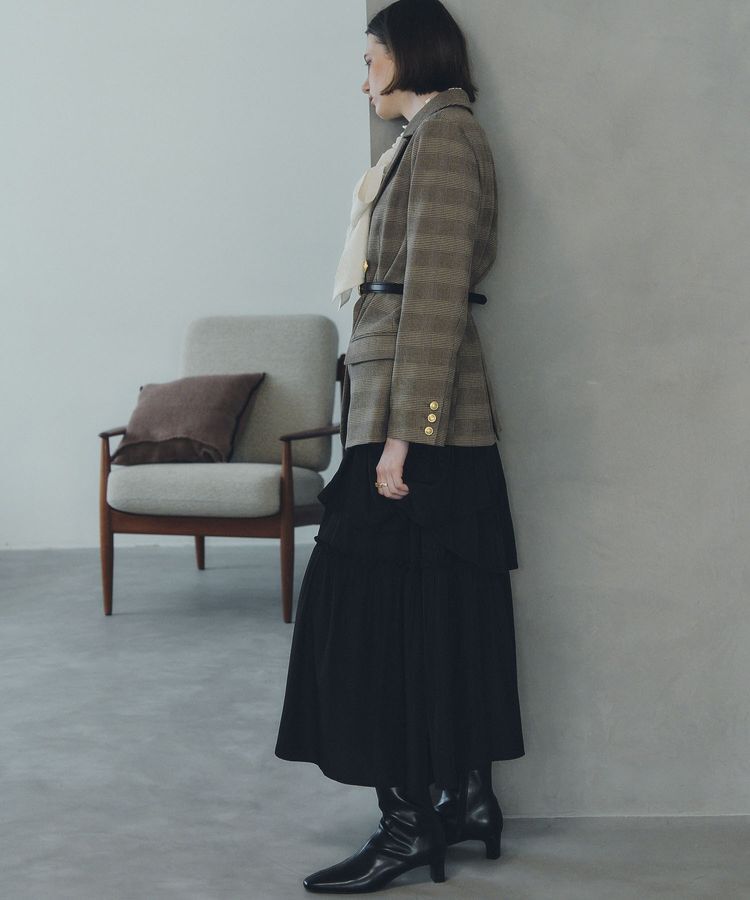 YECCA VECCA「アシンメトリーラッフルスカート」|フレア|