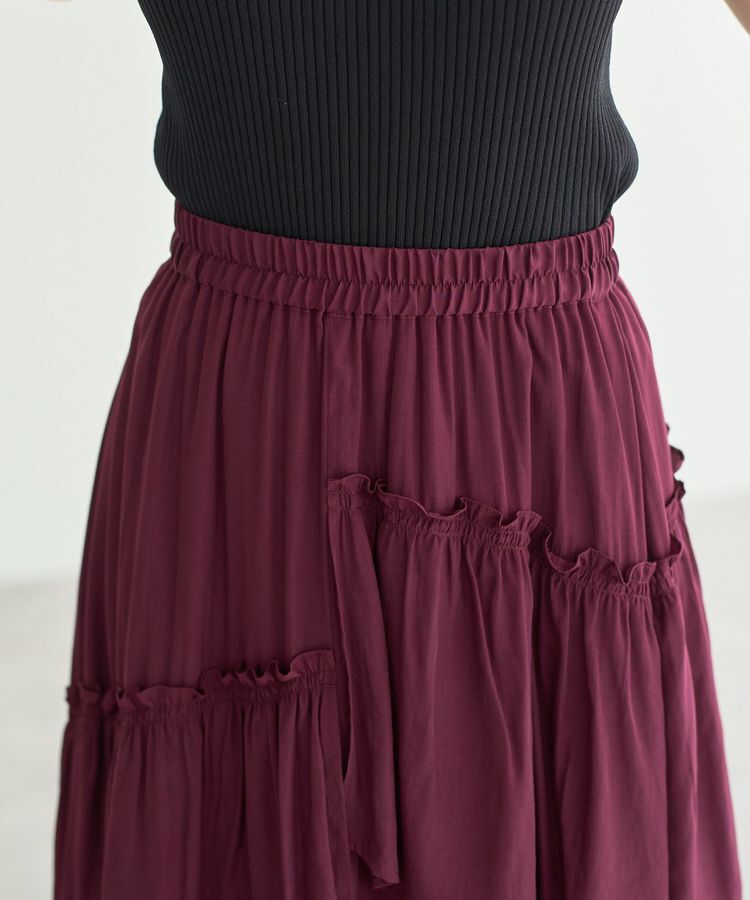 YECCA VECCA「アシンメトリーラッフルスカート」|フレア|