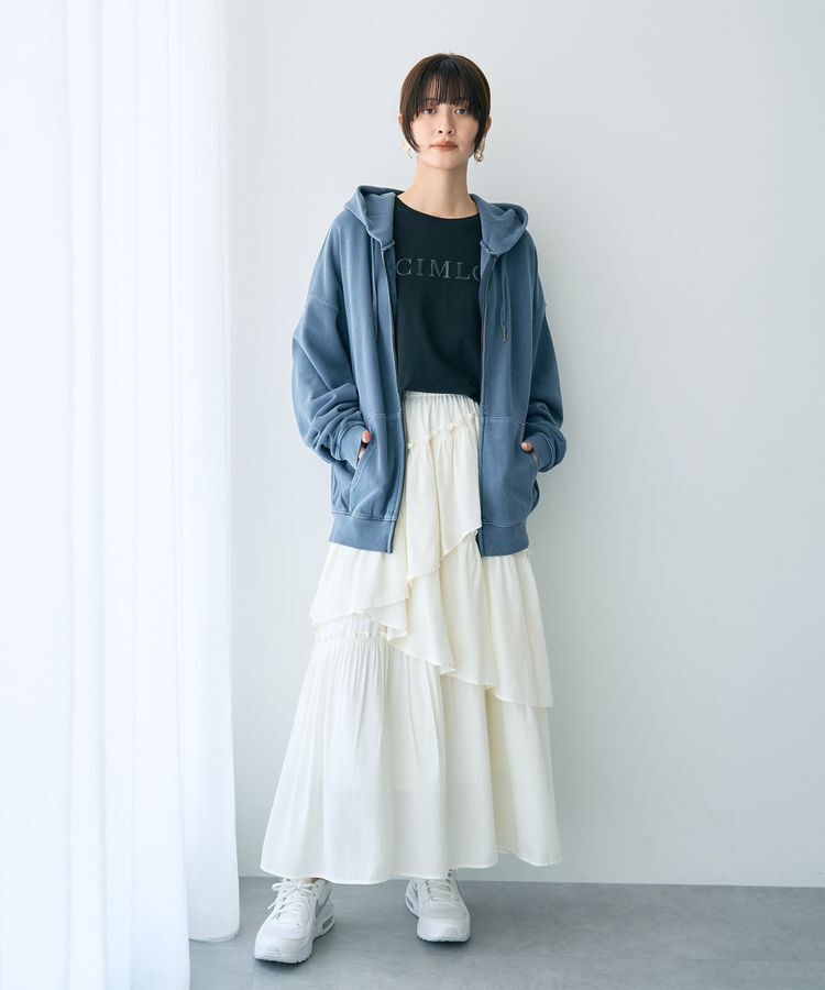 YECCA VECCA「アシンメトリーラッフルスカート」|フレア|