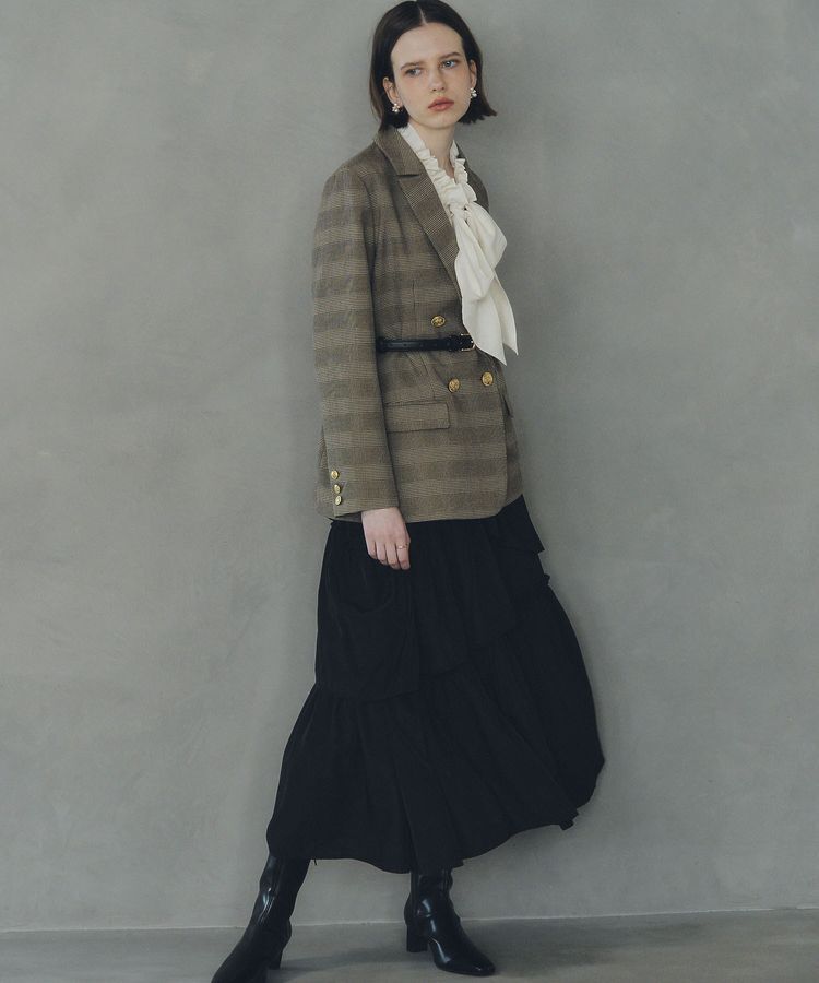 YECCA VECCA「アシンメトリーラッフルスカート」|フレア|