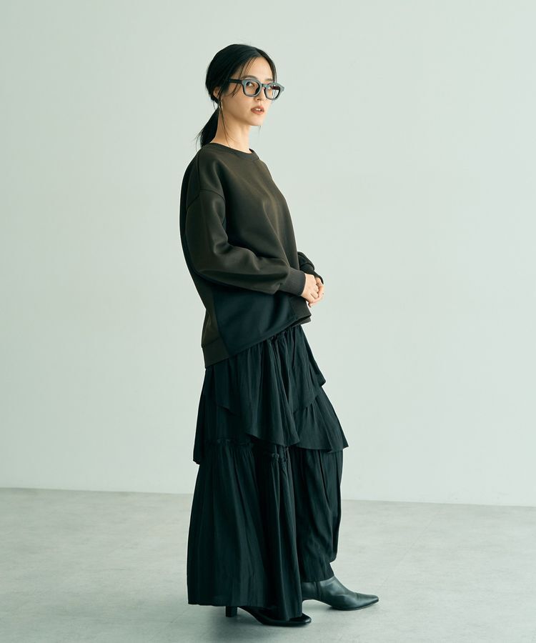 YECCA VECCA「アシンメトリーラッフルスカート」|フレア|