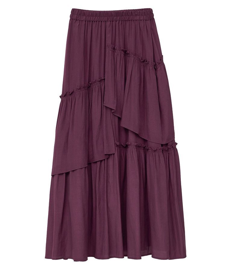 YECCA VECCA「アシンメトリーラッフルスカート」|フレア|