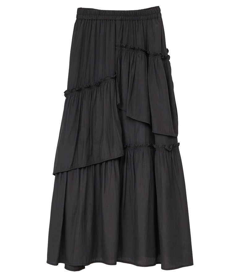 YECCA VECCA「アシンメトリーラッフルスカート」|フレア|