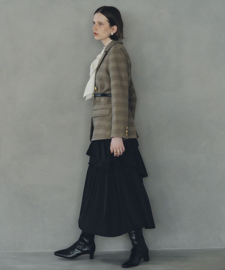 YECCA VECCA「アシンメトリーラッフルスカート」|フレア|