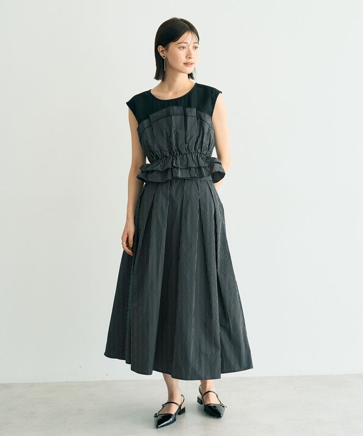 YECCA VECCA「タックフレアスカート」|フレア|