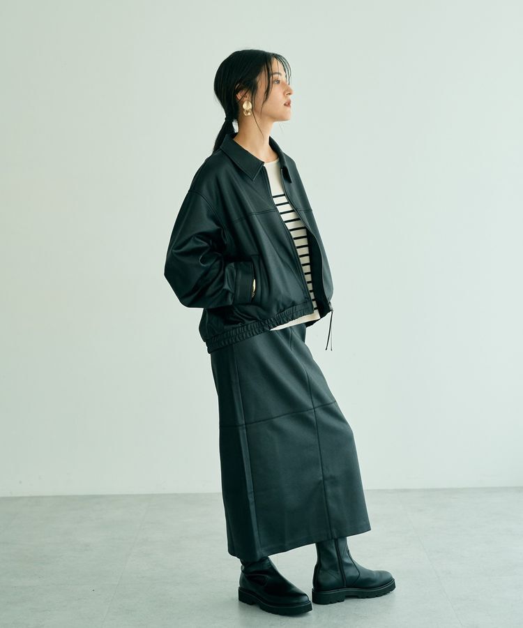 YECCA VECCA「レザーライクナロースカート」|タイト|