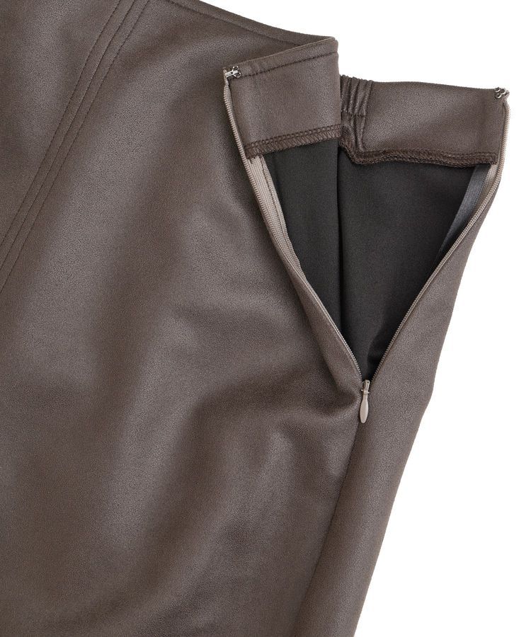 YECCA VECCA「レザーライクナロースカート」|タイト|