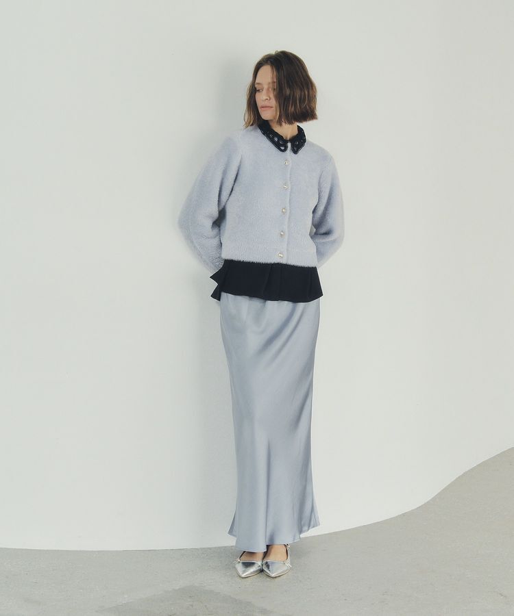 YECCA VECCA「サテンフレアスカート」|フレア|