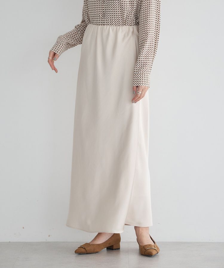 YECCA VECCA「サテンフレアスカート」|フレア|