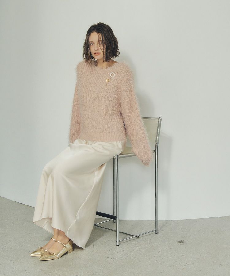 YECCA VECCA「サテンフレアスカート」|フレア|