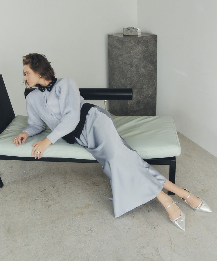 YECCA VECCA「サテンフレアスカート」|フレア|