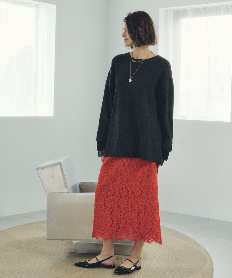 YECCA VECCA「レースナロースカート」|タイト|