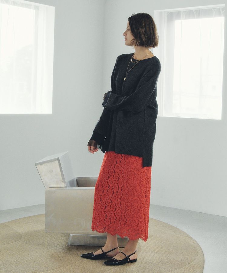 YECCA VECCA「レースナロースカート」|タイト|