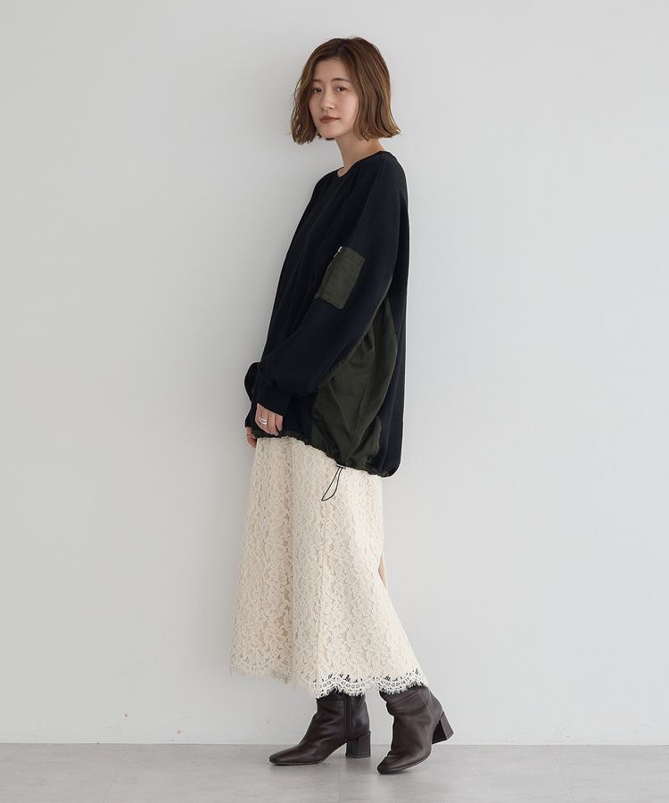 YECCA VECCA「レースナロースカート」|タイト|