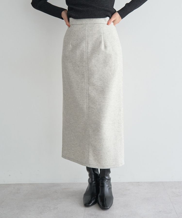 YECCA VECCA「メルトンナロースカート」|タイト|