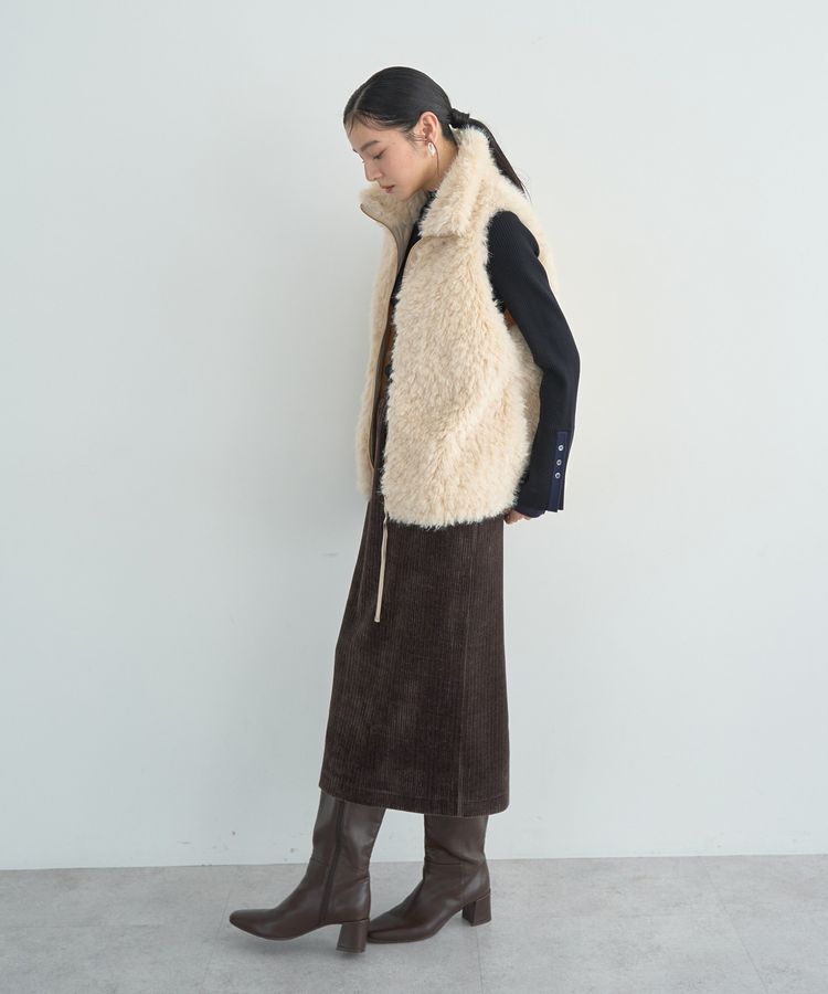 YECCA VECCA「コーデュロイナロースカート」|タイト|