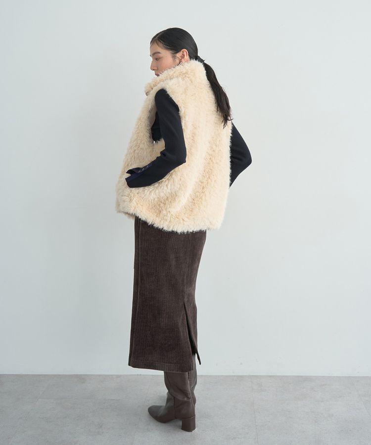 YECCA VECCA「コーデュロイナロースカート」|タイト|