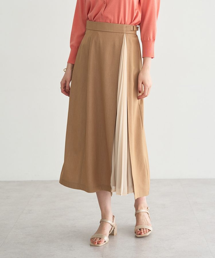 YECCA VECCA「プリーツMIXフレアスカート」|フレア|