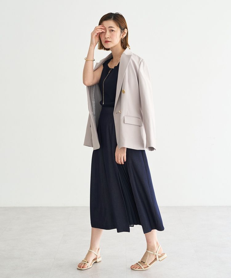 YECCA VECCA「プリーツMIXフレアスカート」|フレア|