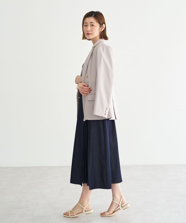 YECCA VECCA「プリーツMIXフレアスカート」|フレア|