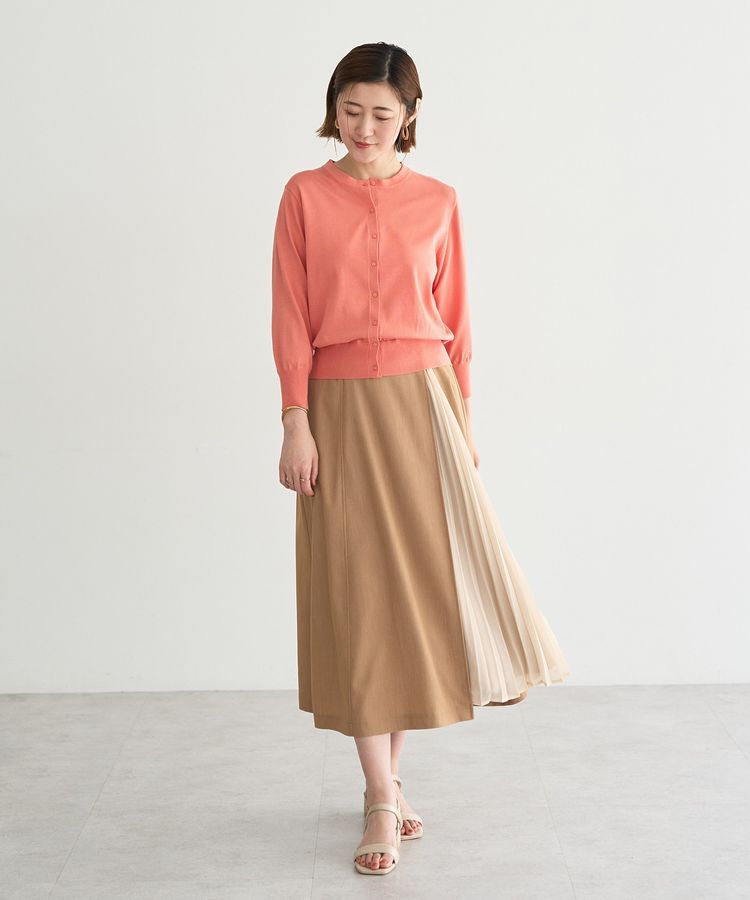 YECCA VECCA「プリーツMIXフレアスカート」|フレア|