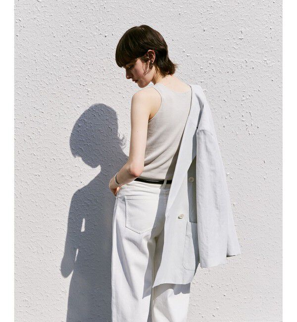 allureville「リネンスラブビックショルダージャケット」|テーラードジャケット|