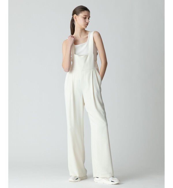 allureville「《ドラマ着用》ピンストライプサロペットパンツ」|オールインワン|