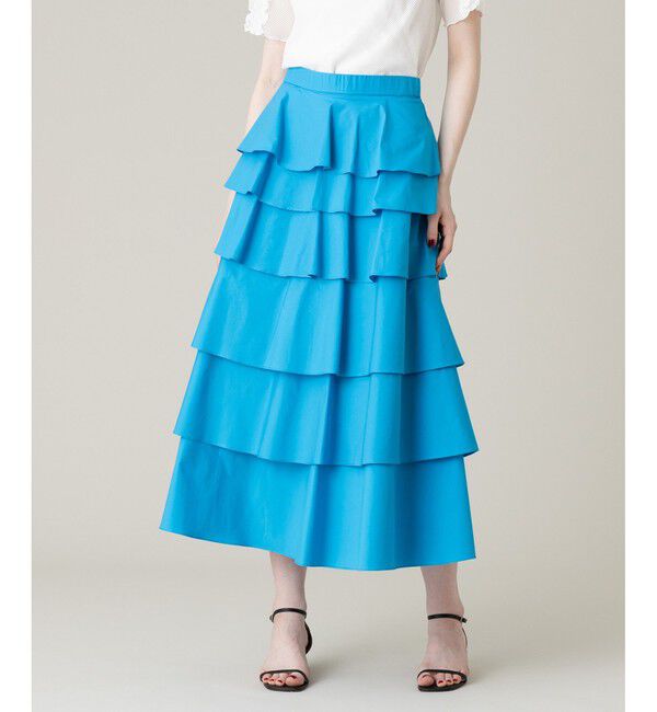 LOULOU WILLOUGHBY「《ドラマ着用》【LOULOU WILLOUGHBY】タフタミルフィーユスカート」|スカート|ブルー