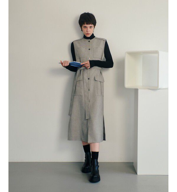 allureville「メランジミニヘリンボンジレワンピース」|ワンピース|グレー