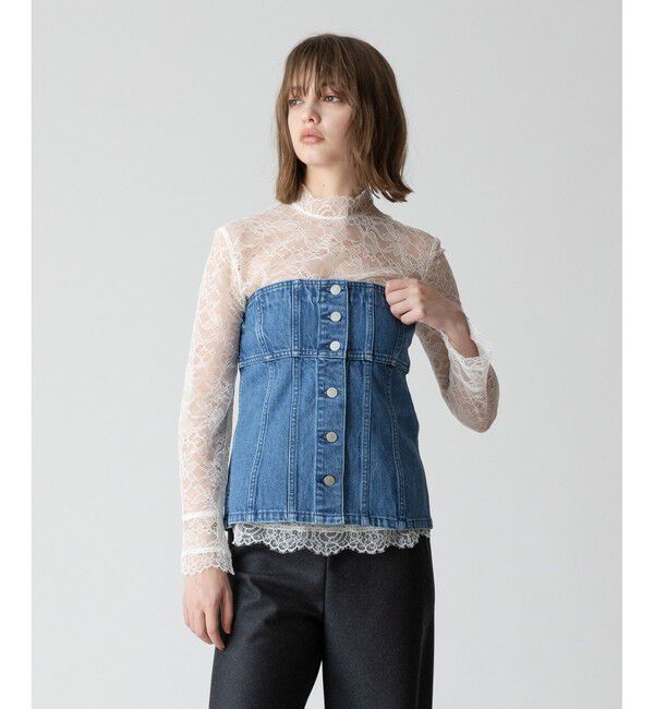 allureville「デニムビスチェ」|ベスト・ジレ|ブルー