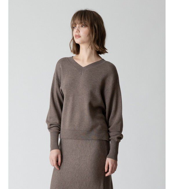 allureville「【セットアップ対応可能】ウールスムース2WAYネックプルオーバー」|ニット・セーター|