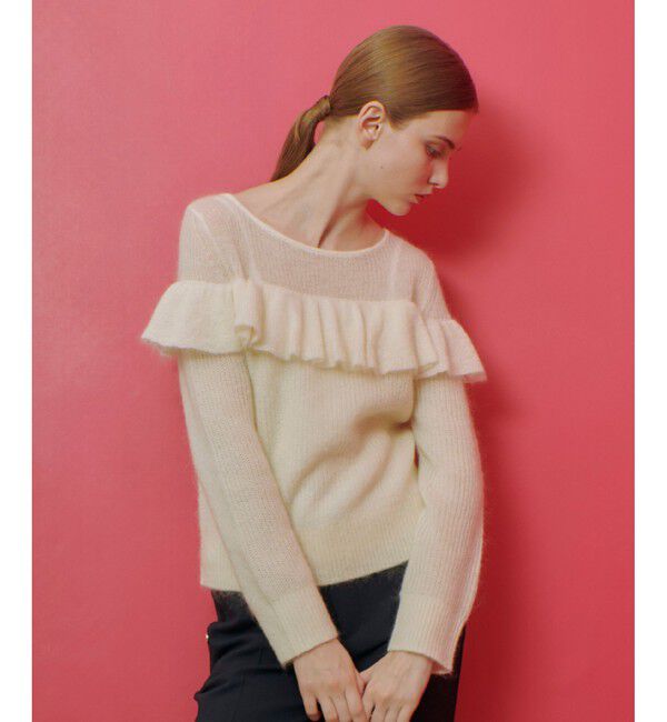 LOULOU WILLOUGHBY「【LOULOU WILLOUGHBY】モヘヤラッフルプルオーバー」|ニット・セーター|