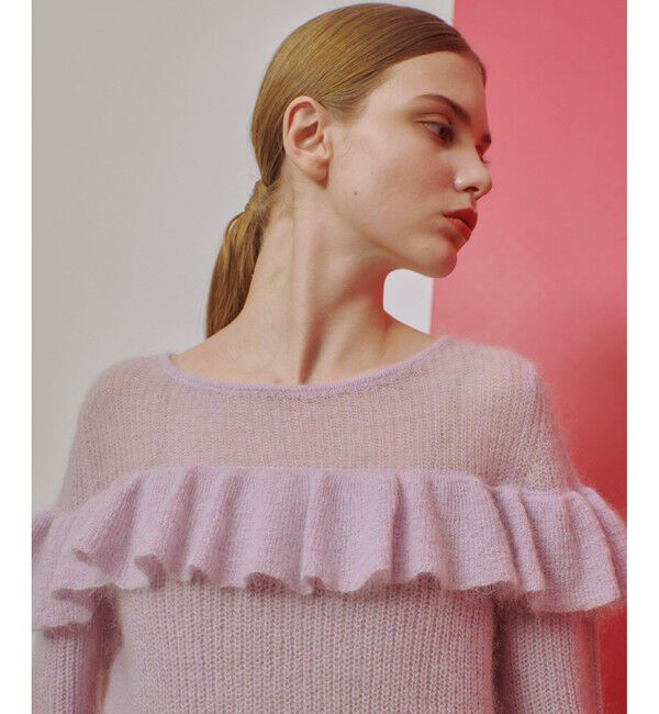 LOULOU WILLOUGHBY「【LOULOU WILLOUGHBY】モヘヤラッフルプルオーバー」|ニット・セーター|パープル