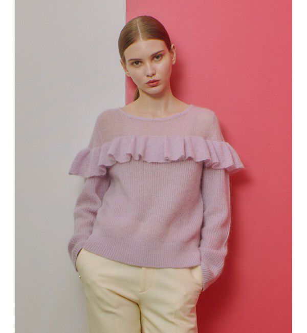 LOULOU WILLOUGHBY「【LOULOU WILLOUGHBY】モヘヤラッフルプルオーバー」|ニット・セーター|