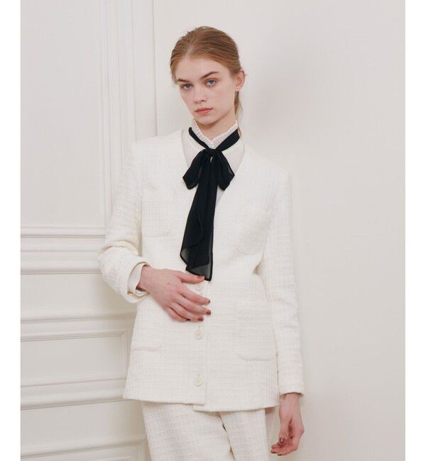 LOULOU WILLOUGHBY「【LOULOU WILLOUGHBY】スラブツイードロングジャケット」|その他|