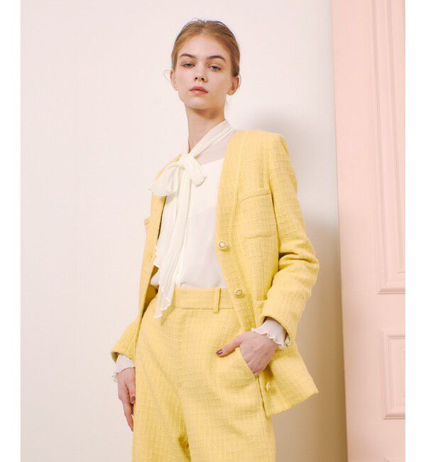 LOULOU WILLOUGHBY「【LOULOU WILLOUGHBY】スラブツイードロングジャケット」|その他|