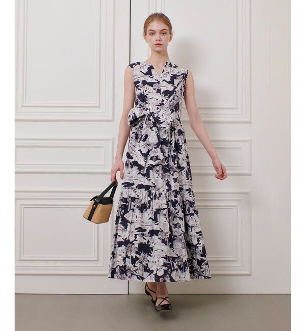 LOULOU WILLOUGHBY「【LOULOU WILLOUGHBY】サマーナイトプリント リボンワンピース」|ワンピース|