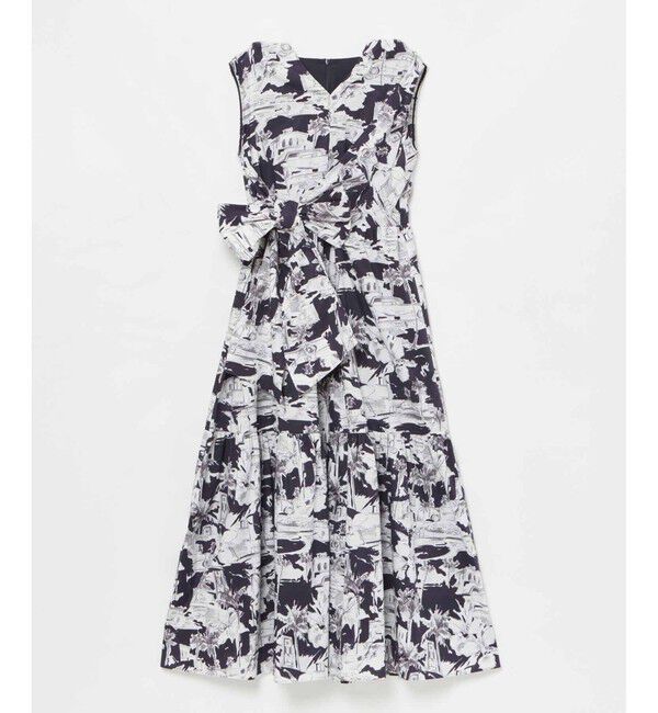 LOULOU WILLOUGHBY「【LOULOU WILLOUGHBY】サマーナイトプリント リボンワンピース」|ワンピース|