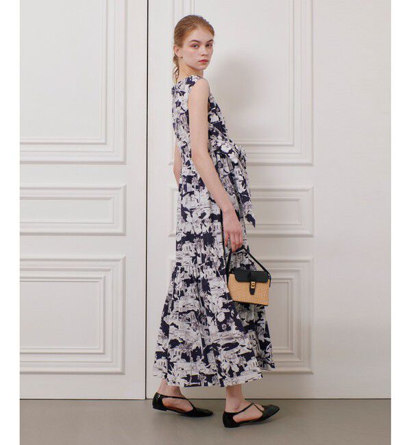 LOULOU WILLOUGHBY「【LOULOU WILLOUGHBY】サマーナイトプリント リボンワンピース」|ワンピース|