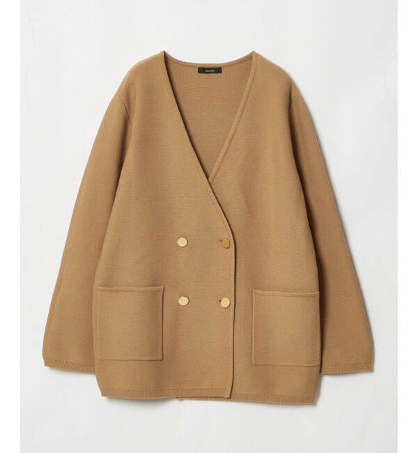 allureville「セミダブルガーターニットジャケット」|ノーカラージャケット|