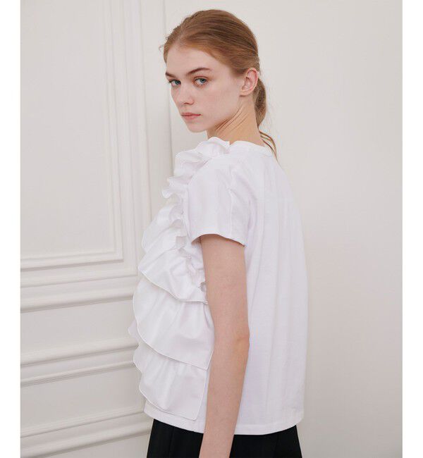 LOULOU WILLOUGHBY「【LOULOU WILLOUGHBY】ギャザーレイヤーＴシャツ」|Tシャツ・カットソー|