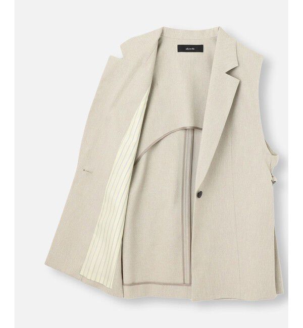 allureville「麻調カルゼサイドオープンジレ」|ベスト・ジレ|