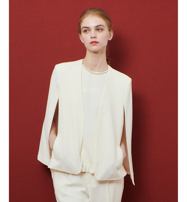 LOULOU WILLOUGHBY「◇ 【LOULOU WILLOUGHBY】リトルブラックケープジャケット」|ノーカラージャケット|