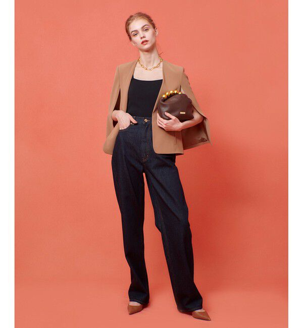 LOULOU WILLOUGHBY「◇ 【LOULOU WILLOUGHBY】リトルブラックケープジャケット」|ノーカラージャケット|