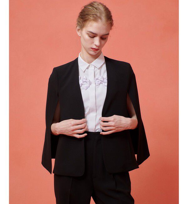 LOULOU WILLOUGHBY「◇ 【LOULOU WILLOUGHBY】リトルブラックケープジャケット」|ノーカラージャケット|