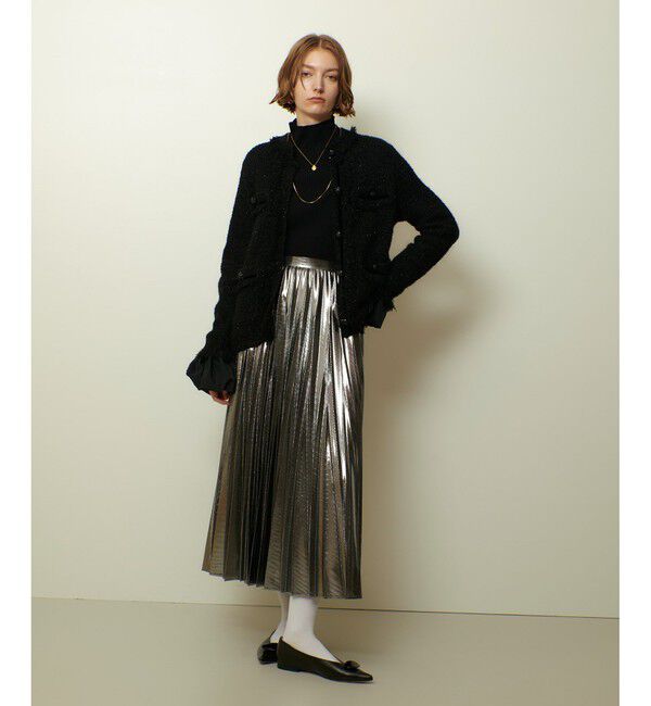 allureville「メタリック切替プリーツスカート」|スカート|