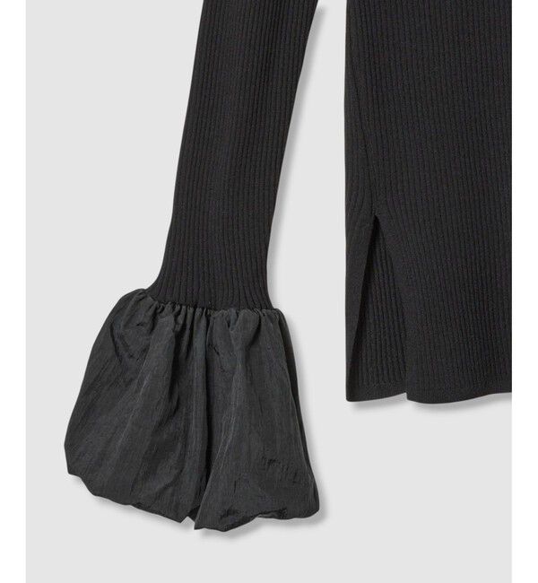 allureville「タフタバルーンスリーブコンビプルオーバー」|ニット・セーター|